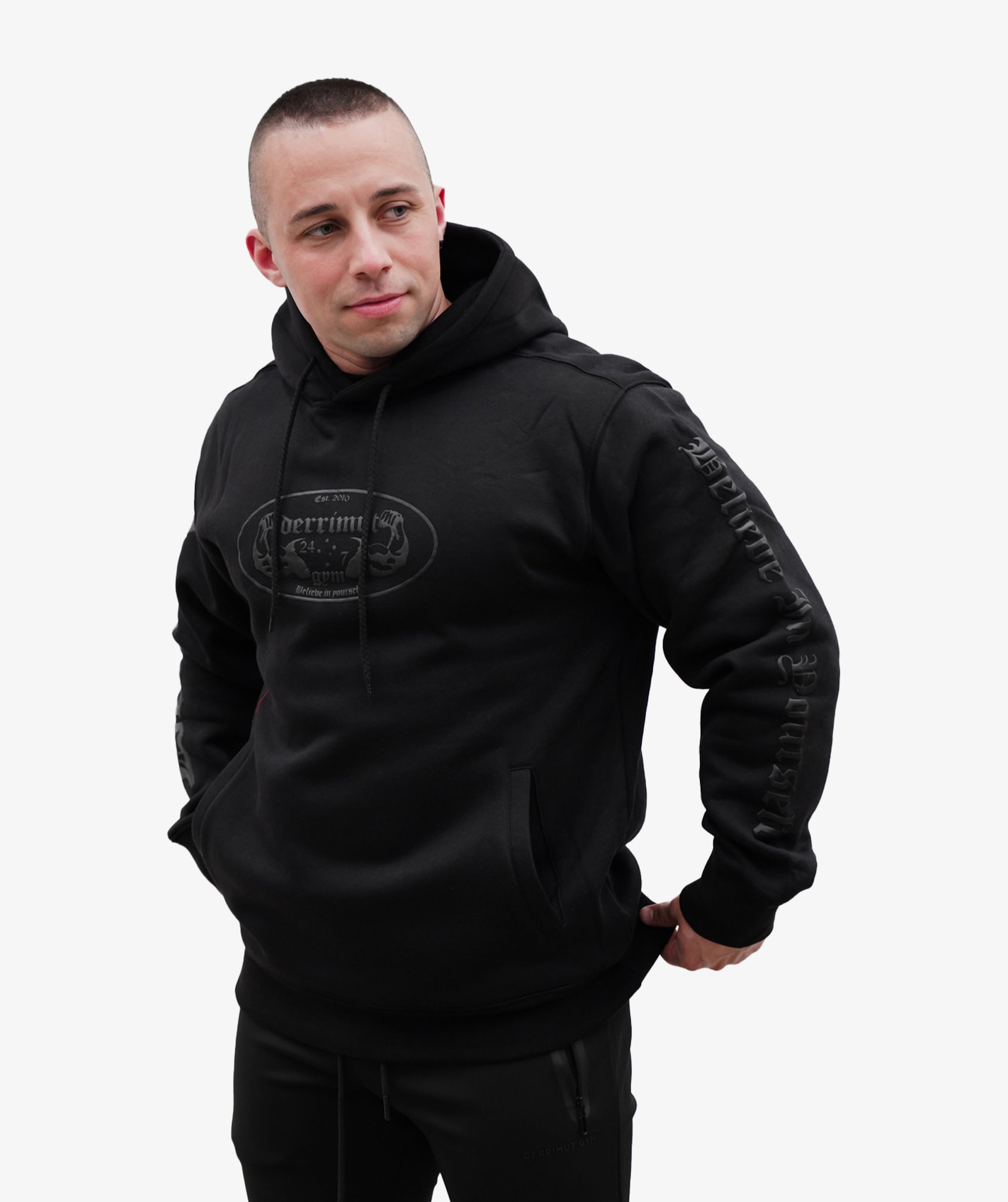 DERRIMUT VINTAGE HOODIE - BLACK/BLACK – Derrimut247 Store