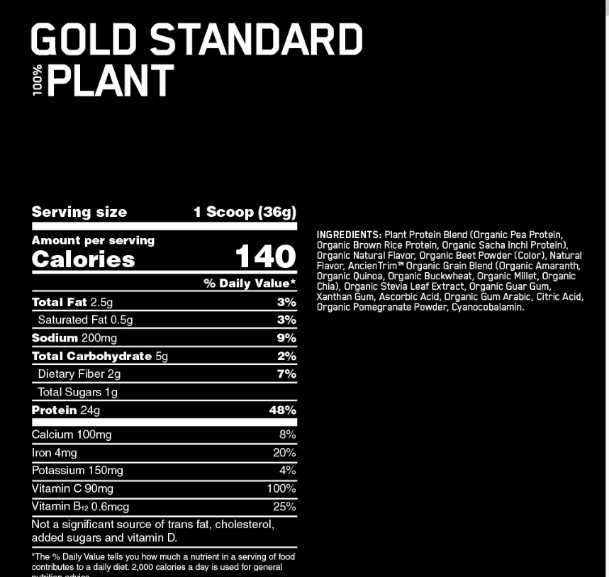 Optimum Nutrition Gold Standard 100% Plant Protein - Derrimut 24:7 Gym