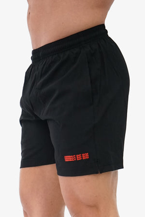 TRIPLE STACKED SHORTS -  BLACK/RED